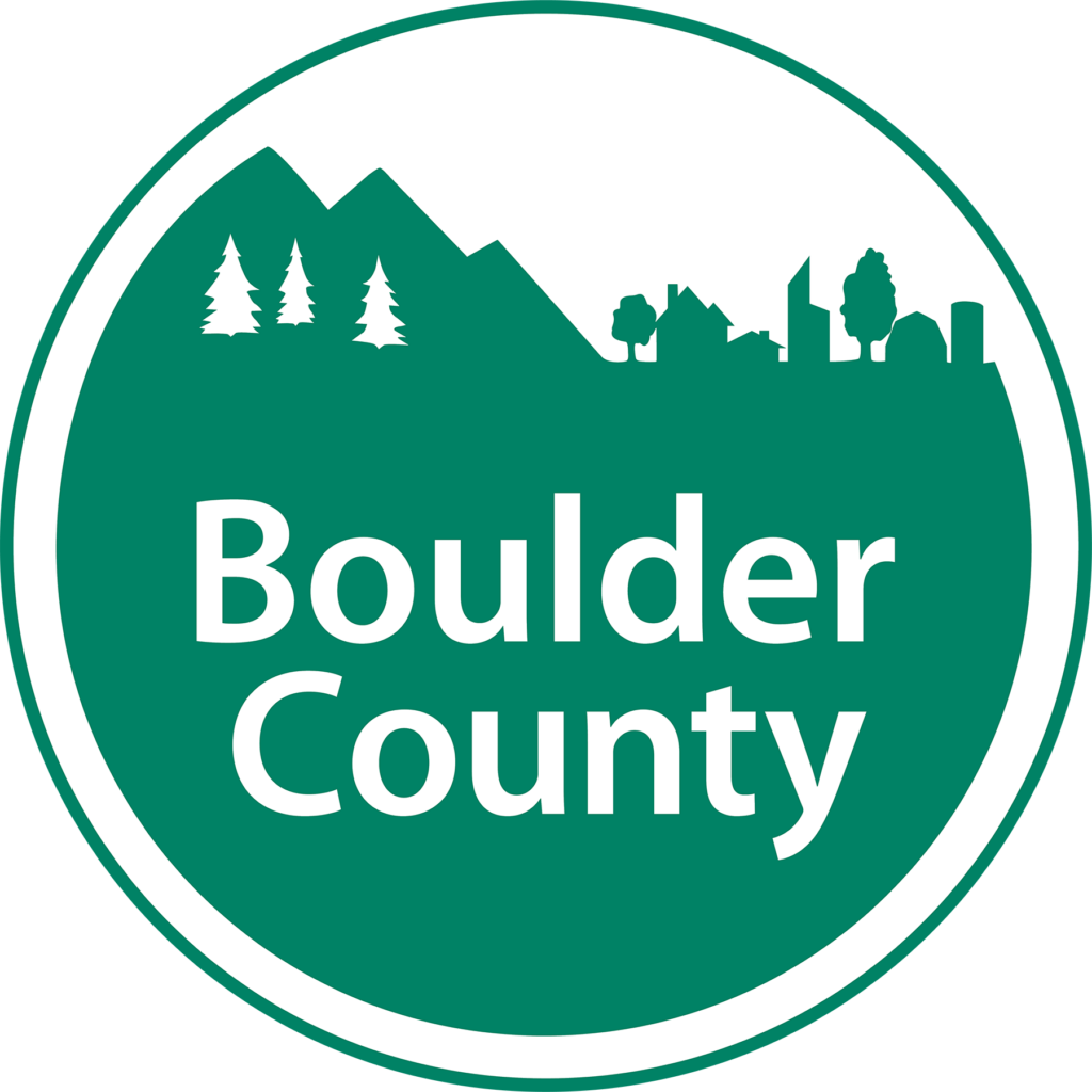 Boulder County logo, green circular with the words "Boulder County" in the center.
