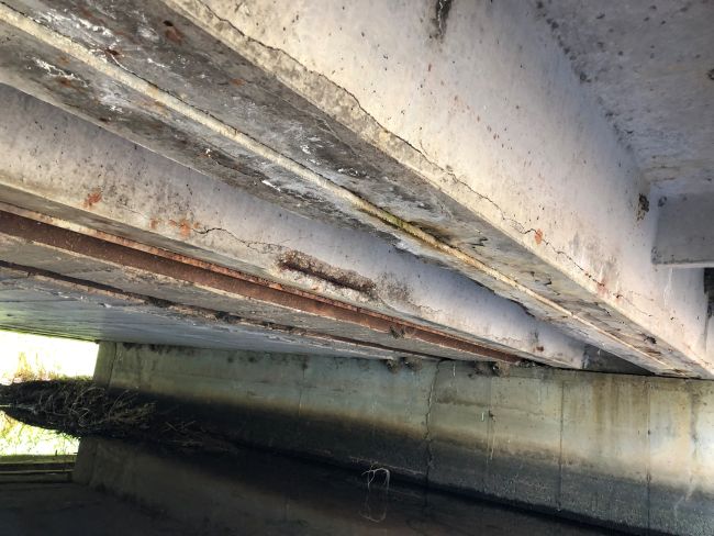 Current condition of Baseline Road bridge at dry creek
