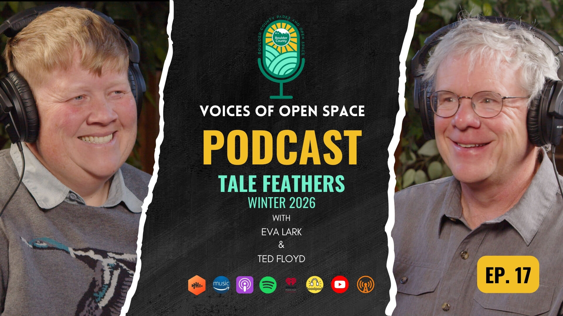 Cover image of episode 17 with a photo of Eva and Ted.