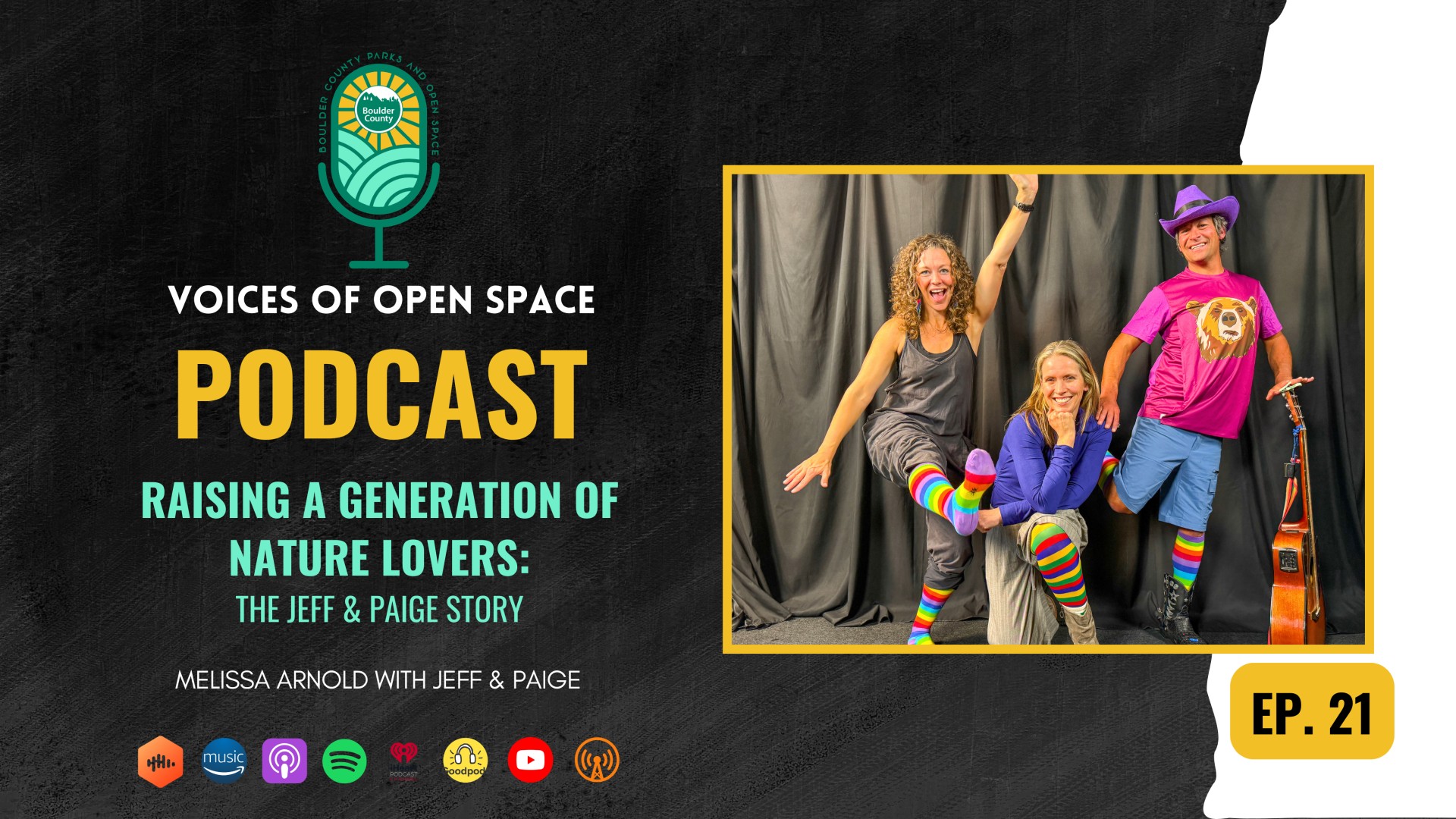 Cover image of episode 21 with Jeff, Paige, and Melissa.