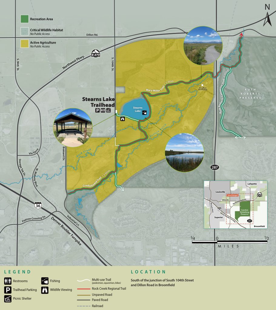 Map showing trails at Carolyn Holmberg Preserve at Rock Creek Farm